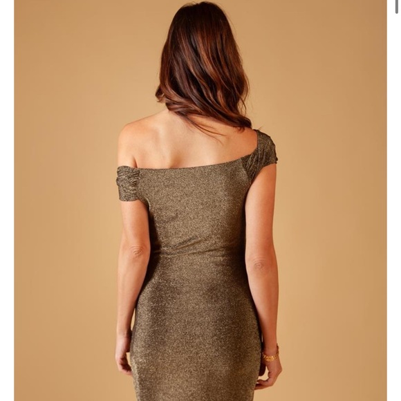 GOLD ASYMMETRICAL DRESS - Picture 2 of 3